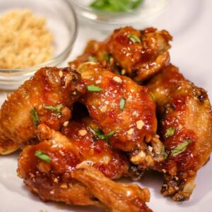 Hot garlic wings and fries